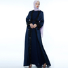2021 New Muslim Kimono Imitation Silk Sequined Cardigan Lace-up Modest Open Abaya