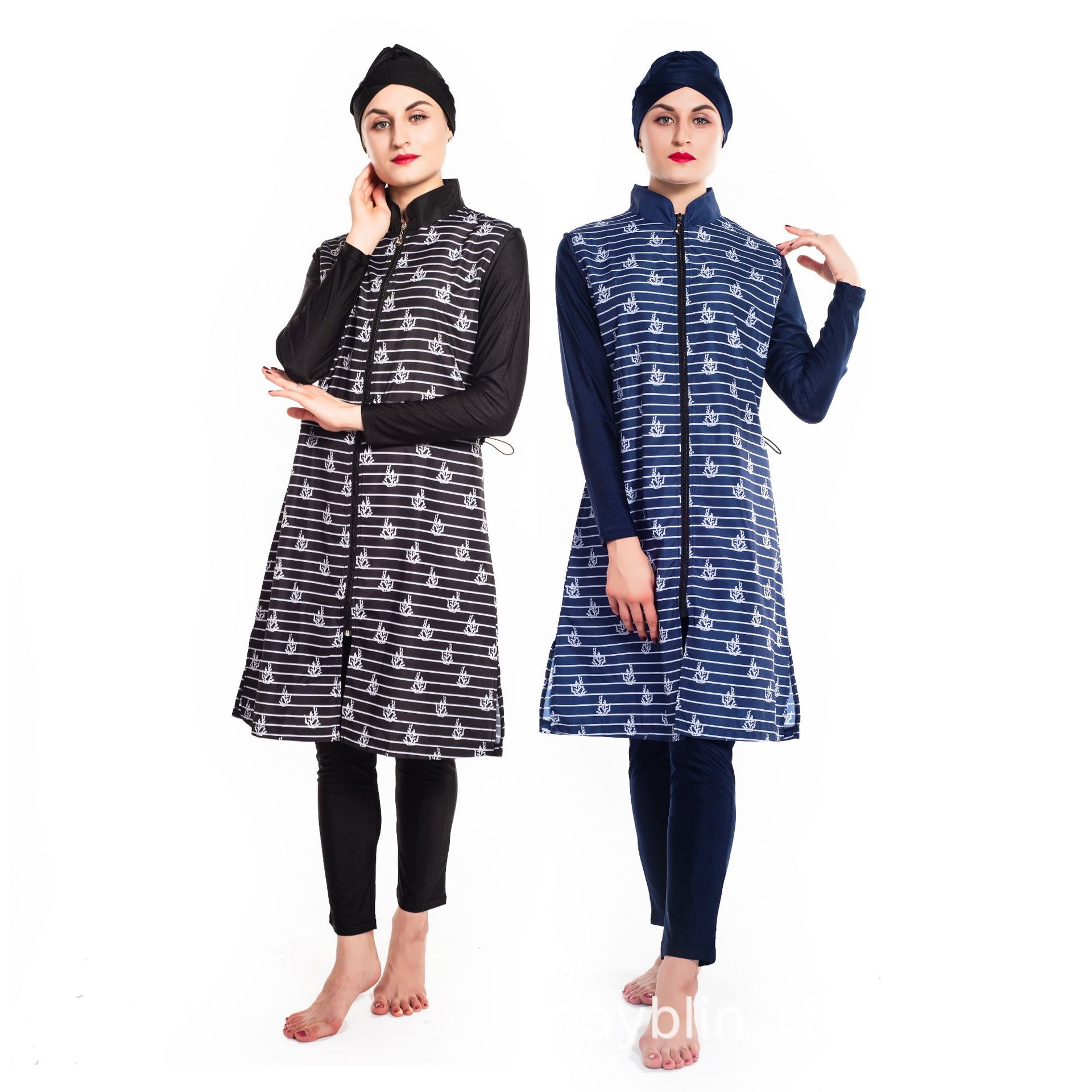 Three-piece Printed Conservative Large Size Beach Suit Muslim Swimsuit Hot-selling Casual Wear