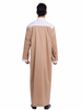 Dubai Embroidery Material Breathable Summer Long Sleeve Muslim Islamic Men Clothing Robe Arab Thobes