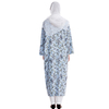 Embroidered Long Sleeve Cotton Floral Muslim 2 Piece Sets Islamic Women Clothing Baju Kurung
