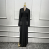 Malaysia Open Front Abaya Women Belt Maxi Dresses Muslim Islamic Cardigan Robes Abaya