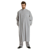 Middle East Pocket Pure Clolor Modest Muslim Islamic Round Collar Man Thobe