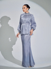 SIPO Hot Selling Malaysia Baju Kurung 2024 Fasyen Style Puff Sleeves Islamic Clothing Muslim Dress for Women 