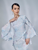 SIPO Latest Design Malaysia Baju Kurung Ruffle Sleeves Musilim Dress French Lace on The Bodice Baju Kurung Modern