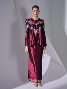 SIPO Brand-new Style Malaysia Baju Kurung Elegant Puff Sleeves Malay Clothing Muslim Kurung Modern Dress