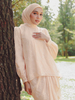 SIPO Luxury 2024 Latest Elegant Chiffon Embrodeiry Sleeve Two Piece Muslim Dress Malaysia Baju Kurung Muslim Clothing