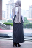 Modern Modest Fashion Stripe New Muslim Lady Latest Design Sheath Dress Skirt