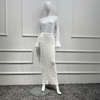 Autumn Modern Modest Fashion Stripe New Muslim Lady Latest Design Sheath Dress Skirt