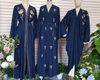  Pearl Navy Open Cardigan Robe Modest Muslimah Dubai Maxi Dresses Islamic Women's Abaya
