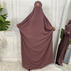 Hot Sale in The Middle East Big Solid Color Fashion Bat Sleeve Robe Plus Size Muslim Dress