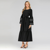 Middle Eastern Muslim Fashion Petal Sleeve Dress Long Sleeve Embroidered Slim Abaya