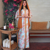  Modest Dubai Vêtements Print Borka Maxi Latest Designs Women Embroidery Muslim Dress Islamic Clothing Cotton Kimono Abaya