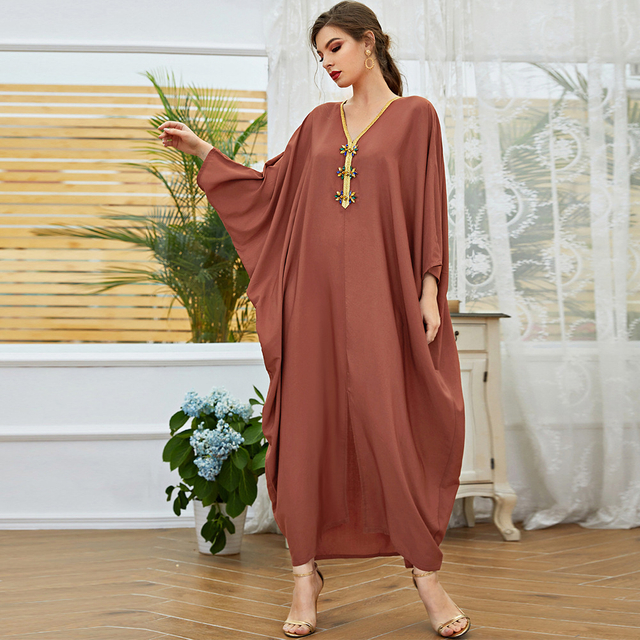 Loose Casual Modest Fashion Islamic Dress Plus Size Robe Muslim Kaftan Maxi Dresses Abaya