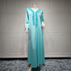 Mint abaya Modest Cotton Maxi Women Print Borka Vêtements Islamic Clothing Muslim Dress Embroidery Dubai Kimono Abaya