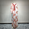  Embroidery Women Maxi Open Dubai Borka Cotton Print Islamic Clothing Modest Vêtements Muslim Dress Kimono Abaya