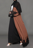 2022 Real shot Arab clothing Muslim cardigan worship fashion robe dark brown plus size dress