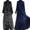 Sequins Lace Open Cardigan Robe Modest Lady Skirt Dubai Maxi Dresses Islamic Women's Abaya