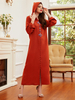 New Modest Fashion Muslim Chiffon Long Sleeve Plus Size Robe Loose Islamic Hooded Maxi Dresses Abaya