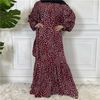 2022 new fashion polka dot big swing lace muslim dress