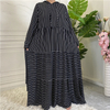 2022 AliExpress Hot Sale for Muslims in Europe and America Middle East Arabian Striped Hooded Ladies Dress