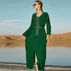 Luxury Modest Fashion Muslim Robe Loose Islamic Hooded Maxi Dresses Abaya