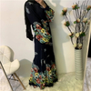 2022 Cross-border Exclusively for The New Muslim Women's Fashion Print Big Loose Lace-up Dress