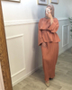 Modest Fashion Solid Color Casual New Design Dubai Middle East Muslim Lady Blouse Set