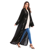 Middle East Foreign Trade Plus Size Muslim Sequin Stitching Cardigan Robe Women European And American Fashion Nida Long Skirt