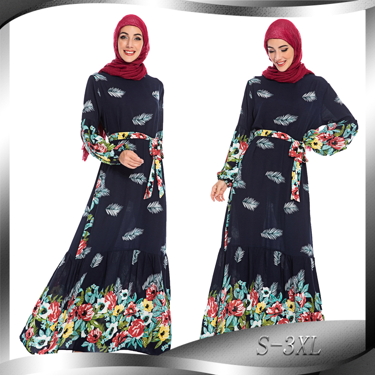 The New Cross-border Women's Clothing Exclusively for AliExpress Europe And The United States Puts on Loose Printed Dress