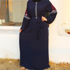2022 New Fashion Long-sleeved Chiffon Embroidery Casual Dress Muslim Dress