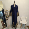 2022 European And American Gold Lace Stitching Fashion Ramadan Cardigan Robe Dubai Abaya