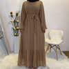 AliExpress Amazon Cross-border Foreign Trade Women's Stitching Long-sleeved Middle Eastern Fashion Dress
