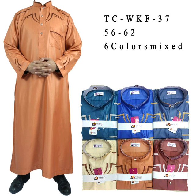 2022 Arabic Design Casual Muslim Islamic Cotton New Men's Wholesale Robe Thobe