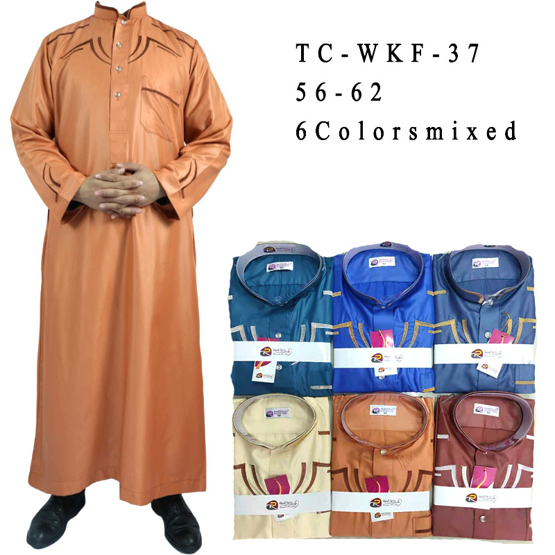 2022 Arabic Design Casual Muslim Islamic Cotton New Men's Wholesale Robe Thobe