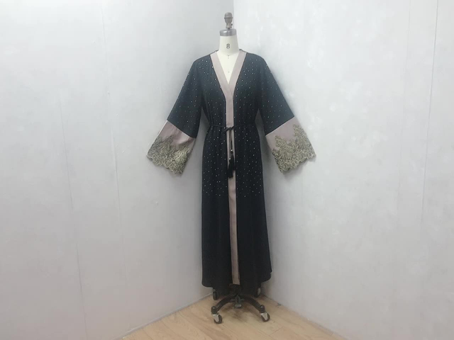  2022 Burka Turkish Muslim Abaya Jalabiya Arab Kaftan Modest Morocco Caftan Dubai Kimono Islamic Clothing Bat Sleeve Thobe Prayer Women Maxi Dress Open Abaya