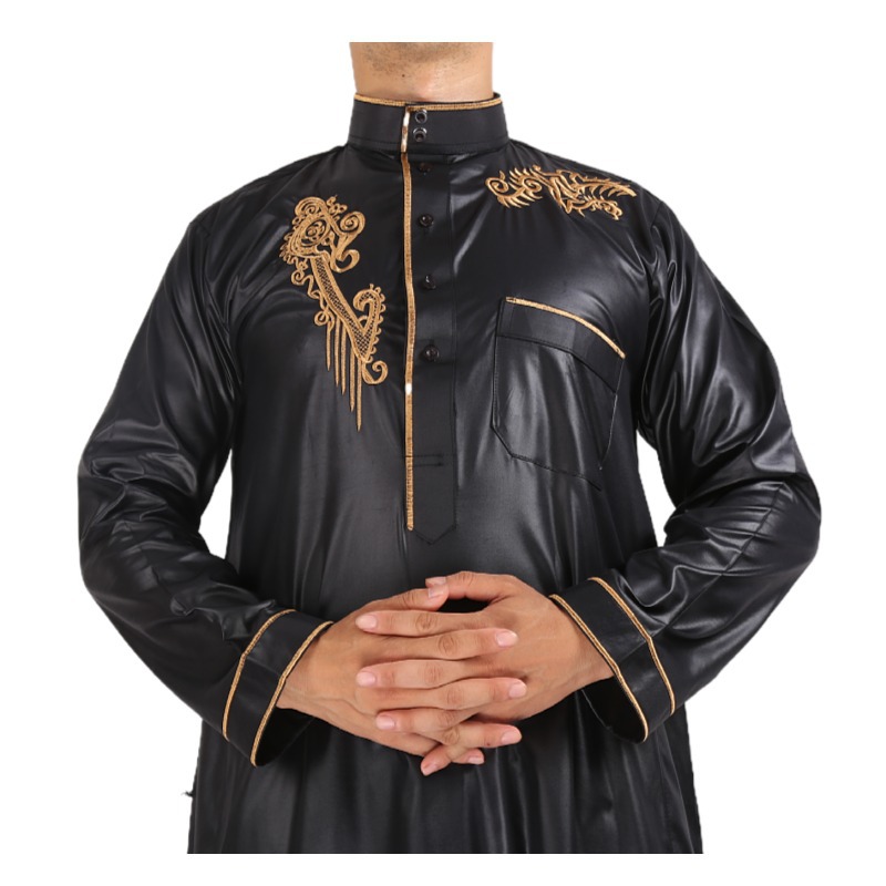 New Arabic Fashion 2022 Loose Wholesale Design Casual Men's Muslim Islamic Robe Thobe