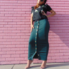 2022 Aliexpress Pleated Velvet Muslim Lady New Design Color Fashion Sheath Dress Skirt