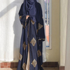 Cross-border Hot Style Women's Gold Thread Positioning Heavy Industry Embroidery Cardigan Dubai Robe