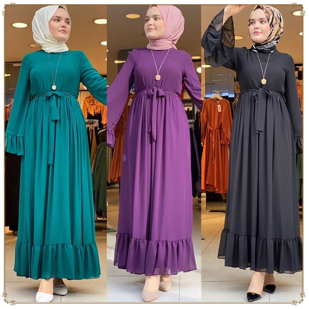 Plus Size Modest Dubai Gowns New Muslim Maxi Dresses Casual Ladies Designer Islamic Abaya