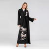 Middle Eastern Women's Fashion Muslim Cardigan Embroidered Long Sleeve Slim Abaya Robe