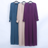 The New Round Neck Pleated Chiffon Muslim Robe Elegant Fashion Dress in Stock