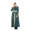 New Fashion Robe Chiffon Satin Hui Muslim Stitching Long-sleeved Dress Full Lining Plus Size Women