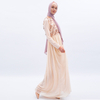 New Ins Sequined Gauze Skirt Dubai Muslim Women's Stitching Robe Chiffon Summer Long-sleeved Robe