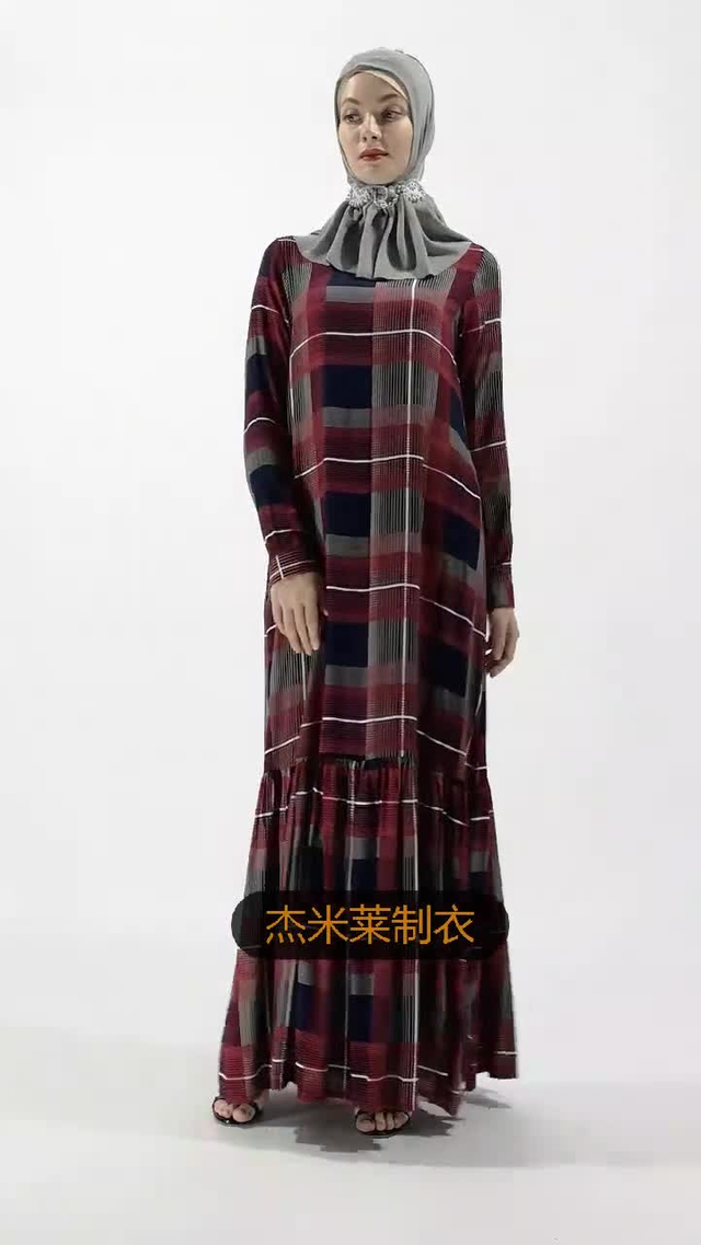 Ramadan New Muslim Abaya Large Lattice Lace Dress AliExpress Women's Robe Spot