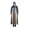 New Fashion Robe Korean Hemp Ethnic Plus Size Muslim Lace Stitching Long-sleeved Dress