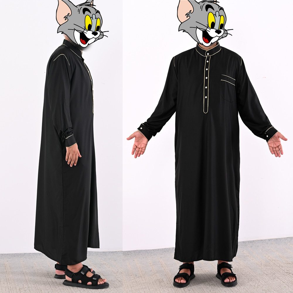  Islamic Clothing Modest Arab Muslim Salwar Kameez Thobe Modest Dubai Sherwani Designs Sets for Men Chemises Hommes India & Pakistan Clothing Men Kurta