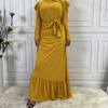 2022 Middle East New Fashion Women's Pleated Long Skirt Irregular Hem Muslim Dress