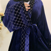 2022 Abaya Gold Velvet Bronzing Muslim Cardigan Robe Middle East New Fashion Autumn And Winter Kimono