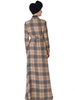 Plaid Long Sleeve Modest Fashion Islamic Loose Islamic Muslim Maxi Dresses Abaya