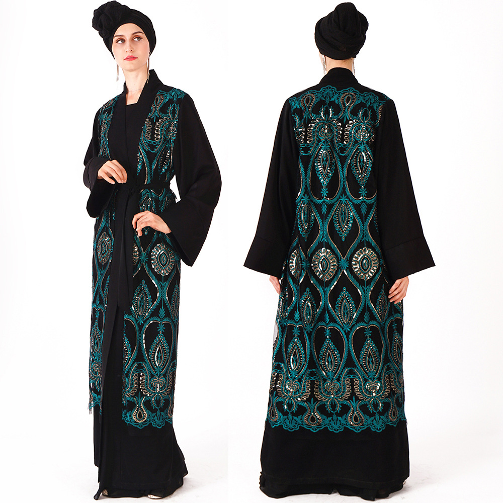 Loose Sequins Islamic Robe Arabic Plus Size Modest Fashion Muslim Maxi Dresses Abaya